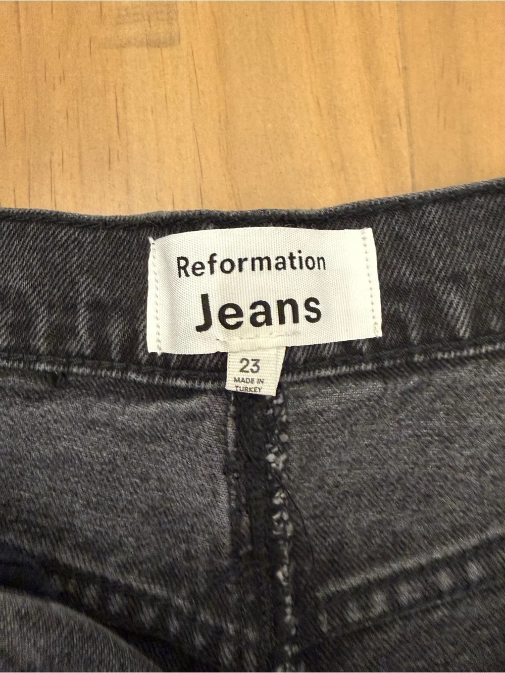 Reformation Tazz Maxi Denim Long Skirt Size 23 Black Wash Front Slit Taw Hem - Picture 5 of 15
